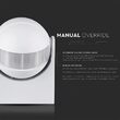 Senzor de miscare si crepuscular cu infrarosu, IP44,  180 grade, 1200W, detectie 12 m, 3-2000LUX