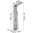 Panou dus hidromasaj, Vevor Inox Argintiu Mat, 5 functii, Led, 122x6.6x20cm