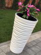 Ghiveci decorativ de flori, Curver Sand rotund, alb, 39x75 cm