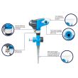 Aspersor cu impuls Aquacraft® 260220 Premium, 450 mp, duza ajustabila