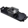 Grill electric 2 in 1 cu oala, Vevor 2400 W BBQ Teppanyaki cu control dublu al temperaturii, 73.5 x 26.5 x 19 cm