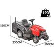 Tractoras pentru gazon, GeoTech 17 CP, Benzina, Diametru taiere cu 2 lame 96 cm, Inaltime taiere 35-75 mm, 6 viteze, volum cos 220 l