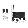 Carucior pliabil pentru gradina, camping, 150 l, 890x540x1080 mm, Capacitate 100 kg, Otel/Nylon, 4 x roti late de 5 inch