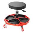 Scaun mobil service auto, 4 x roti, 4 tavi detasabile, max 180 kg, Inaltime reglabila 420-550 mm