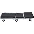 Pat/Scaun pliabil pentru atelier, 2 in 1, max 136 kg, 6 x roti, 91.5 × 41.5 × 12.8 cm, Negru