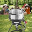Friteuza multifunctionala cu arzator pe gaz, Rotunda, Capacitate 9.35 l, dimensiune 540×758 mm, Termometru