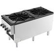 Aragaz profesional, 2 Arzatoare, Inox si Fonta, 52 kW, dimensiune 460 x 1170 x 610 mm