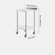 Masa de lucru Inox, pentru preparare alimente, 610x610x1006 mm, 1 x rafturi, 4 x roti