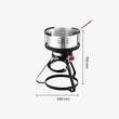 Friteuza multifunctionala cu arzator pe gaz, Rotunda, Capacitate 9.35 l, dimensiune 540×758 mm, Termometru