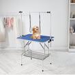 Masa toaletaj pentru animale cu talie mica/medie, Max 150 kg, 914.4 x 609.6 mm, Otel Inoxidabil, Pliabila, Brat cu 2 x lesa
