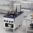 Aragaz profesional, 2 Arzatoare, Inox si Fonta, 52 kW, dimensiune 460 x 1170 x 610 mm