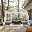 Pavilion Igloo 3.66 x 3.66 x 2.4 m, pereti transparenti detasabili, PVC, portabil, 12 kg, 8-10 persoane