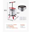 Presa manuala pentru struguri/fructe moi, Inox, Volum 15 l, 2 x saci filtranti