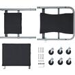 Pat/Scaun pliabil pentru atelier, 2 in 1, max 136 kg, 6 x roti, 91.5 × 41.5 × 12.8 cm, Negru