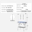 Masa toaletaj pentru animale cu talie mica/medie, Max 150 kg, 914.4 x 609.6 mm, Otel Inoxidabil, Pliabila, Brat cu 2 x lesa