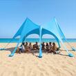 Pavilion de plaja, portabil, 6x4 m, Albastru, Densitate 180 g/m², protectie UPF 50+, Cadru aluminiu, Inaltime 2.8 m