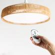 Ventilator de plafon cu lampa, 30 W, Telecomanda, 6 x viteze, palate retractabile, Maro, Diametru 107 cm