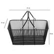 Set 12 cosuri de cumparaturi. Otel, capacitate 30 kg, Negru, 41 x 31 x 18 cm, cu stand depozitare