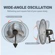Ventilator oscilant de perete, Industrial, diametru 690 mm, Metal, 70 W, 3 viteze