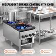 Aragaz profesional, 2 Arzatoare, Inox si Fonta, 52 kW, dimensiune 460 x 1170 x 610 mm