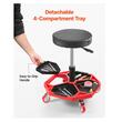 Scaun mobil service auto, 4 x roti, 4 tavi detasabile, max 180 kg, Inaltime reglabila 420-550 mm