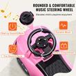 Masinuta Ride-on, Sistem Anti-rasturnare, Muzica pe volan, 1-3 Ani, 66 x 29 x 36 cm, Spatiu depozitare, max 22 kg, Roz