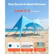 Pavilion de plaja, portabil, 6x4 m, Albastru, Densitate 180 g/m², protectie UPF 50+, Cadru aluminiu, Inaltime 2.8 m