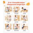 Spatiu de joaca Montessori 9in1 pentru copii, Lemn, Leagan, Topogan, franghie, max 113 kg, anti-rasturnare