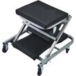 Pat/Scaun pliabil pentru atelier, 2 in 1, max 136 kg, 6 x roti, 91.5 × 41.5 × 12.8 cm, Negru