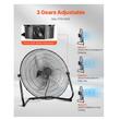 Ventilator de podea, diametru 45 cm, 120 W, grilaj metalic, 3 trepte, 220 V, 65 dB, Negru