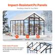 Sera de gradina structura Aluminiu, placi policarbonat 236 x 289 x 206 cm, protectie UV si rezistenta la impact, 2 x ferestre, 2 x usi