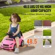 Masinuta Ride-on, Sistem Anti-rasturnare, Muzica pe volan, 1-3 Ani, 66 x 29 x 36 cm, Spatiu depozitare, max 22 kg, Roz