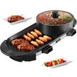 Grill electric 2 in 1 cu oala, Vevor 2200 W BBQ Teppanyaki cu control dublu al temperaturii, 67 x 28 x 17 cm