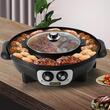 Grill electric 2 in 1 cu oala, Vevor 2200 W BBQ Teppanyaki cu control dublu al temperaturii, 51.5 x 21 x 46 cm 
