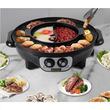 Grill electric 2 in 1 cu oala, Vevor 2200 W BBQ Teppanyaki cu control dublu al temperaturii, 51.5 x 21 x 46 cm 