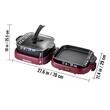Grill electric 2 in 1 cu oala, Teppanyaki 2100 W BBQ cu control dublu al temperaturii, 70 x 29 x 25.5 cm