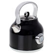 Fierbator electric cu termometru, 1.7 l, Inox, Negru, 2200 W, Retro design