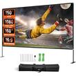 Ecran de proiectie 150 inch, 4K Ultra HD, portabil, 16:9, Material anti-lumina, Proiectie fata-verso