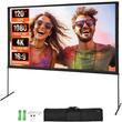 Ecran de proiectie 100 inch, 4K Ultra HD, 16:9, Portabil, Material anti-lumina, vizionare fata/spate