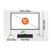 Ecran de proiectie 150 inch, 4K Ultra HD, 16:9, Portabil, Material anti-lumina, vizionare fata/spate