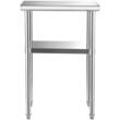 Masa de lucru Inox, pentru preparare alimente, 61 x 45,7 x 91,4 cm, 1 x rafturi