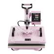 Presa termica 5 in 1 pentru tricouri/sepci/cani, 1050 W, 0-250 ℃,  Dimensiunea plăcii de încălzire 30 x 38 cm, Roz