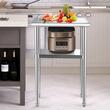 Masa de lucru Inox, pentru preparare alimente, 61 x 45,7 x 91,4 cm, 1 x rafturi