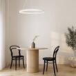 Lampa suspendata LED 53W 3CCT 3710 lm, rotunda, alba, dimabila, telecomanda