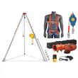 Trepied de salvare si lucru, pentru protectia muncii in canalizari si reabilitari, Capacitate vertical 180 kg, ventilator evacuare, Detector gaze, Lungime 30 m