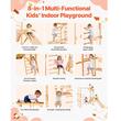 Spatiu de joaca Montessori 8in1 pentru copii, Lemn, Leagan, Topogan, franghie, max 100 kg, anti-rasturnare