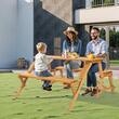 Masa picnic 2 in 1, transformabila in banca, Lemn brad, 1410 x 470 x 170 mm