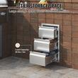 Sertare pentru bucatarie in aer liber, Otel inoxidabil, 377x646x480 mm, 3 niveluri, Incastrabile