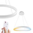 Lampa suspendata LED 53W 3CCT 3710 lm, rotunda, alba, dimabila, telecomanda
