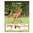 Masa picnic 2 in 1, transformabila in banca, Lemn brad, 1410 x 470 x 170 mm